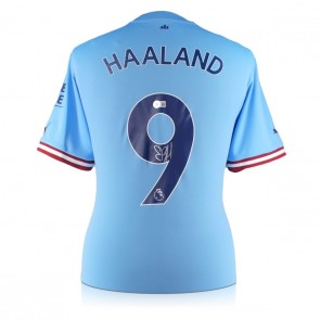 Haaland Manchester City Home 2022-23 Back Signed Shirt – The