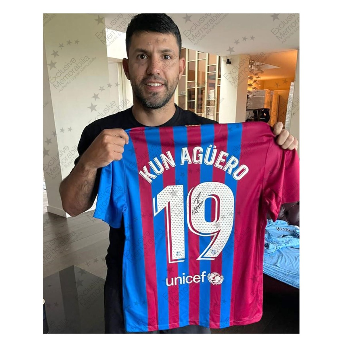 barcelona team signed jersey