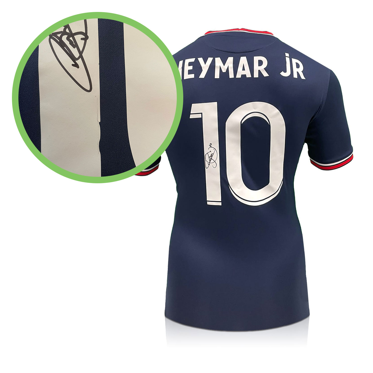 Neymar Jr Signed Paris Saint Germain 2021 22 Football Shirt. Damaged A