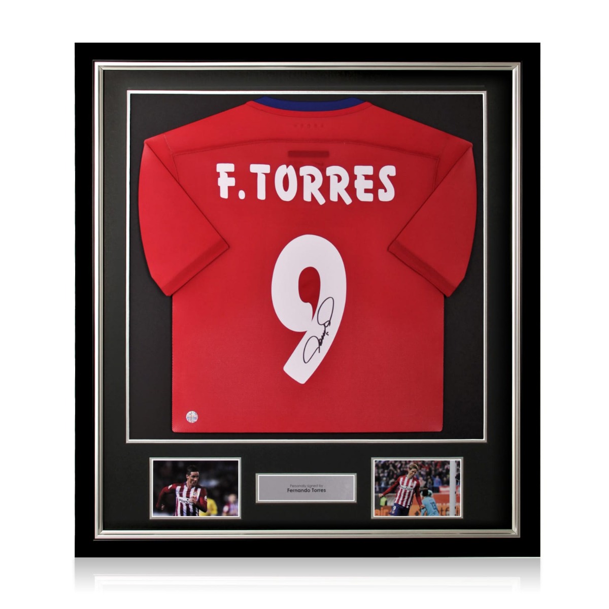 Fernando Torres Signed Atletico Madrid 2015-16 Football Shirt. Deluxe Frame