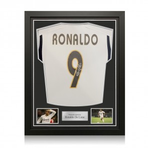 Ronaldo de Lima Signed Real Madrid 2023-24 Football Shirt. Standard Frame