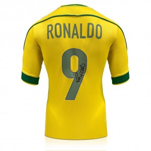 Ronaldo de Lima Signed Original Brazil 1998-00 Football Shirt (Fan Style Print)