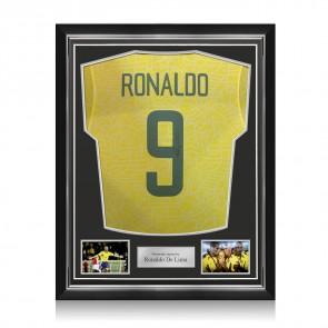 Ronaldo de Lima Signed Brazil 2024 Home Football Shirt. Superior Frame