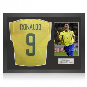 Ronaldo de Lima Signed Brazil 2024 Home Football Shirt. Icon Frame