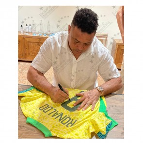  Ronaldo de Lima Signed Brazil 2024 Home Football Shirt. Standard Frame