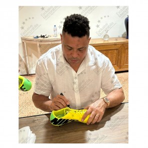 Ronaldo de Lima Signed Nike Mercurial Vapor IX Football Boot: Samba Yellow