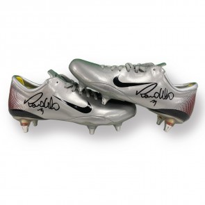 Ronaldo de Lima Signed Nike Mercurial Vapor MV III Football Boots: Metallic Silver