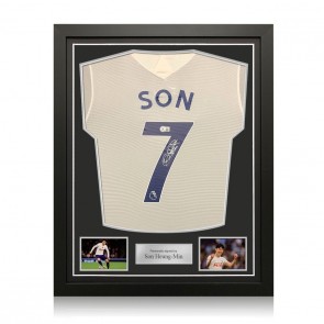 Allstarsignings Heung-min Son signed and framed Spurs football shirt with  COA and proof. Professionally framed and ready to hang. : :  Home & Kitchen