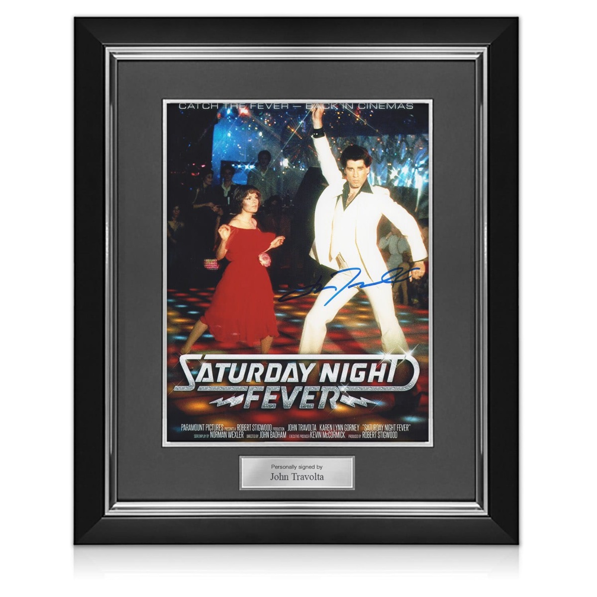 John Travolta Signed Saturday Night Fever Film Poster Deluxe Frame Ebay